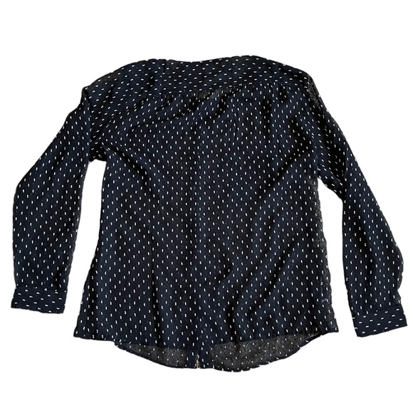 LOFT Black & White Sheer Button Up Blouse | Women’s M - Picture 5 of 5